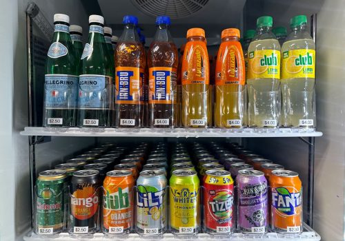 Bottled and canned drinks from Britain.